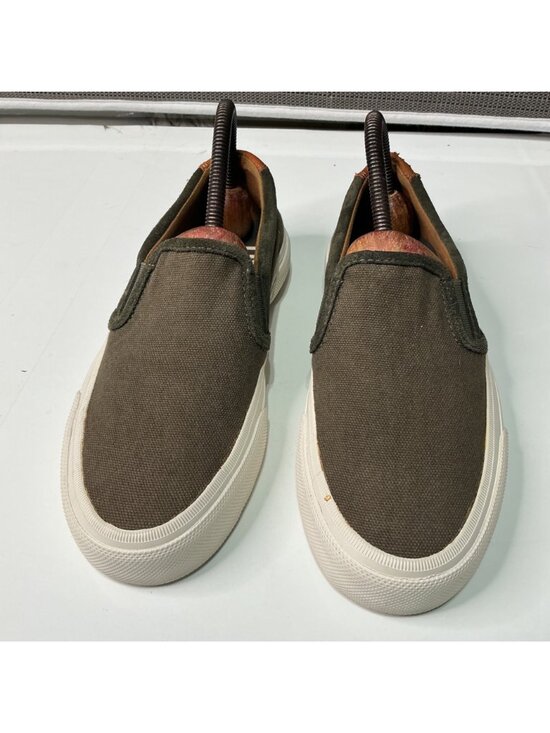 Frye Men\'s Brown Canvas Slip-On Shoes With Leather Accents Casual Style Size 7.5 main image 7